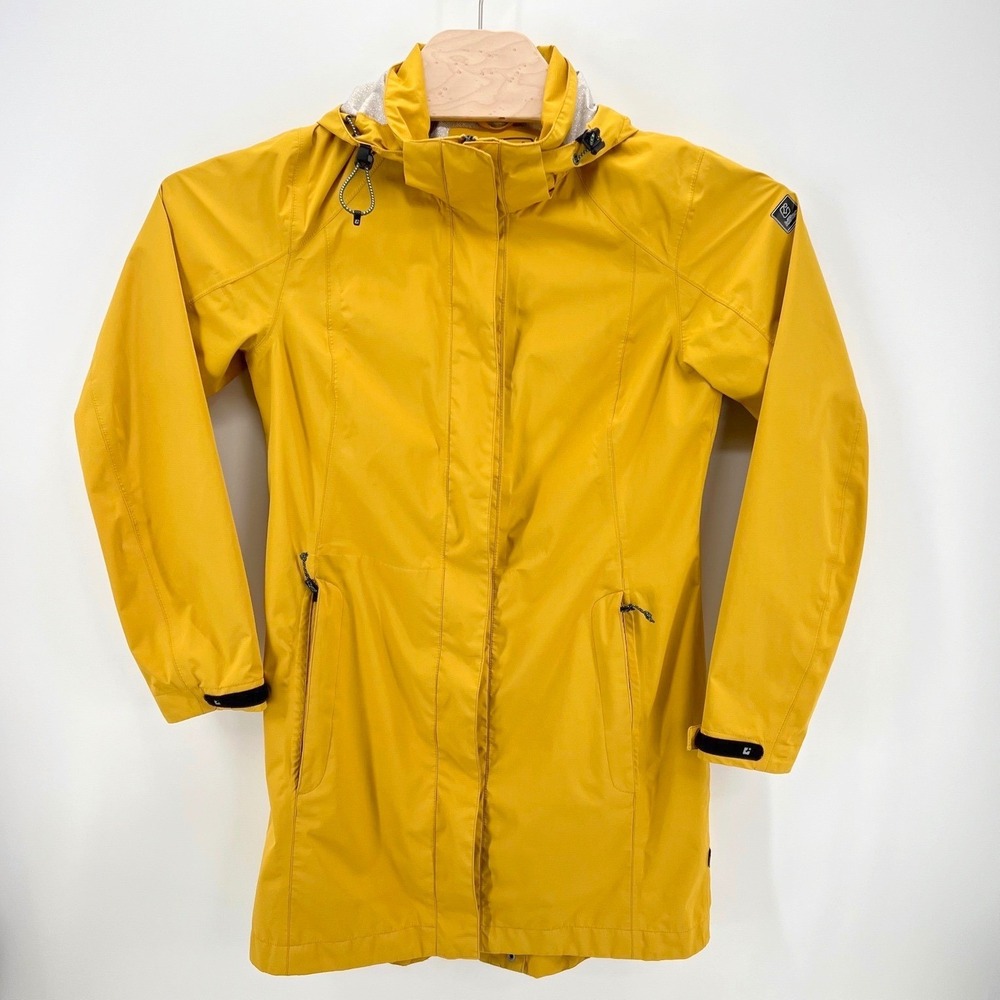 Killtec Rain Parka Womens 6 Yellow Gorpcore Waterproof Windproof Jacket Outdoor